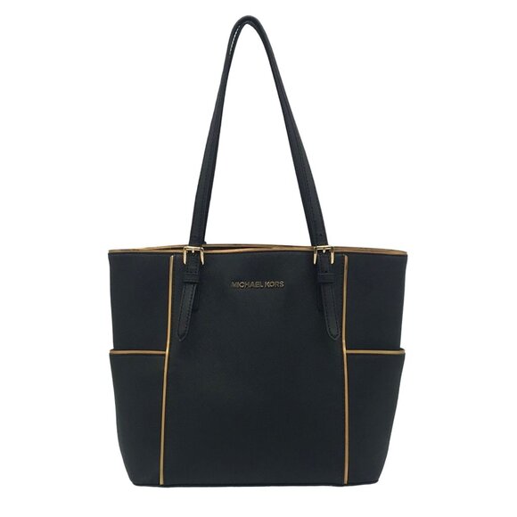 Michael Kors Black & Gold Trim Jet Set Specchio Tote - Picture 1 of 12